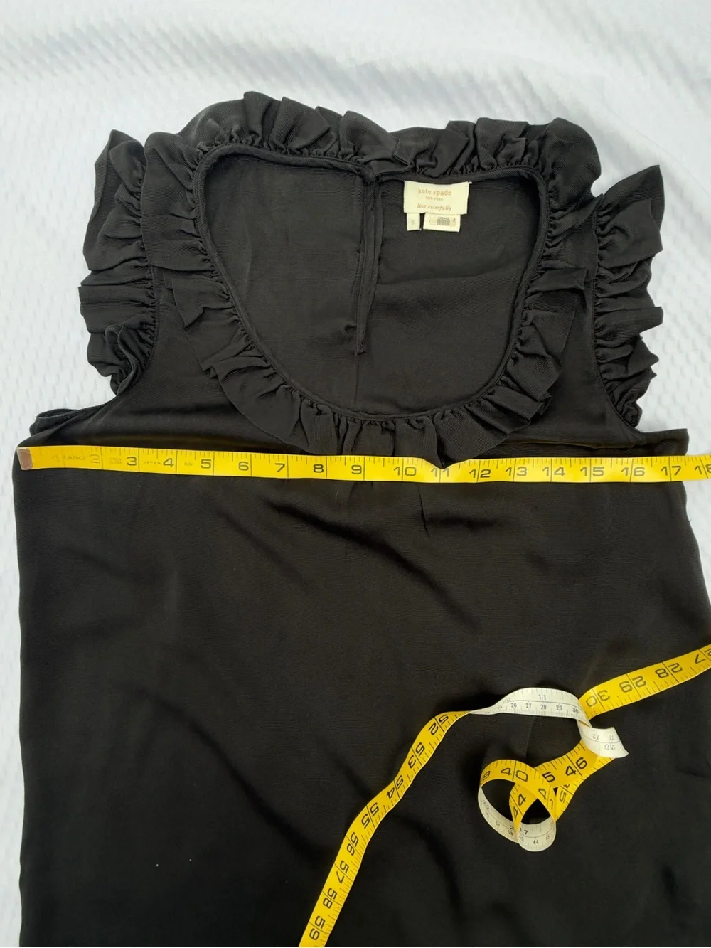 kate spade Black Ruffle Scoop Neck Sleeveless Camisole